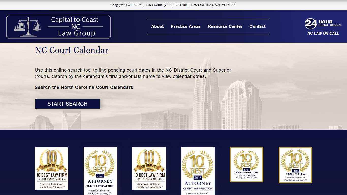 NC Court Calendar - Capital to Coast NC Law Group