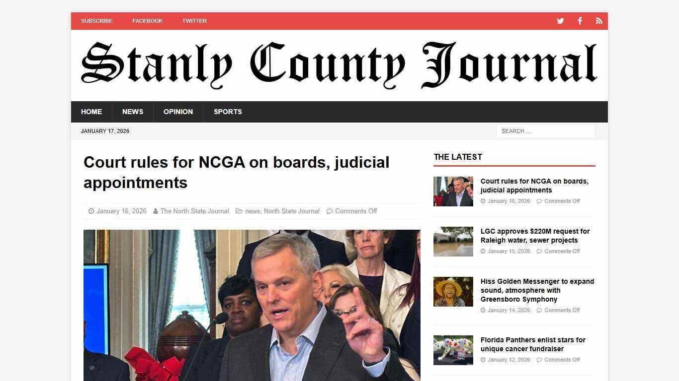 Court rules for NCGA on boards, judicial appointments – Stanly County Journal